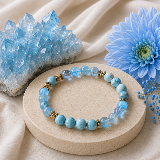 OceanMuse Bracelets | Larimar & Aquamarine